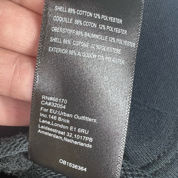 MAEVE Black V-Neck Ruched Sweatshirt with Peplum Hem puff sleeve Size Small - Picture 9 of 10